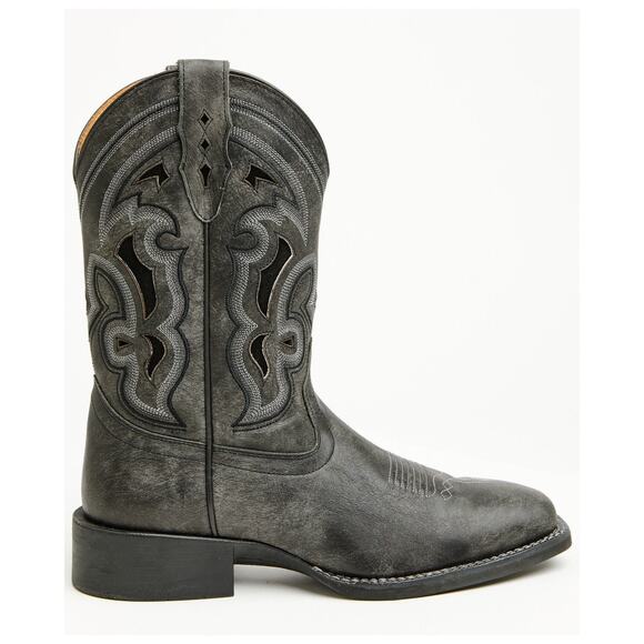 NEW Cody James Ace Nixon Western Boots Black Square‎ Toe Leather Cowboy Rugged main image 15